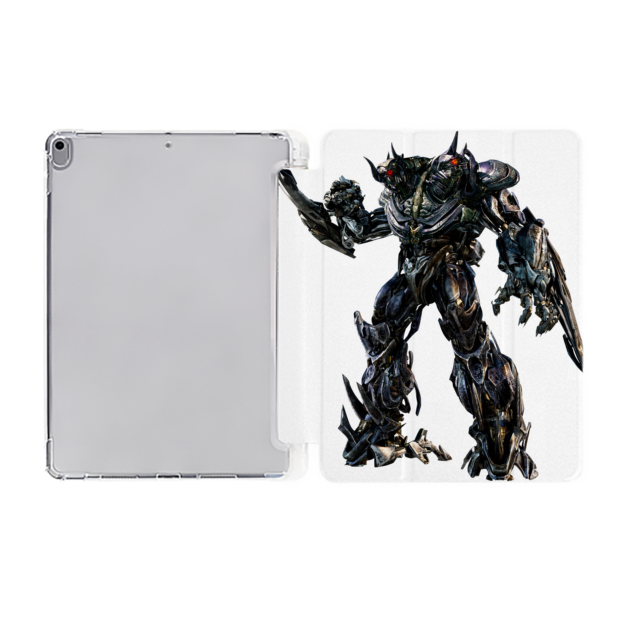 （画像用） Transformers トランスフォーマー IPad ケース ペン収納付き 三つ折りスタンド PUレザー×シリコン 対応機種9.5/10.5/10.9インチ